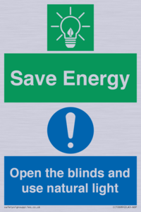 Save Energy open the blinds and use natural light